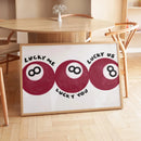 Axyaa Red No.8 Ball Canvas Print Wall Art for Modern Home Decor