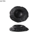 Axyaa Solid Color Rock Texture Ceramic Dessert Soup Salad Plate Set