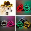 Axyaa Light Up Pet Cowboy Hat: Fun, Luminous Dog/Cat Accessory for Walks, Photos & Gifts