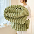 Axyaa Rabbit Velvet Blanket: Winter Thick Warm Flannel for Bedroom & Living Room