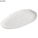 Axyaa Irregular Stone Pattern Ceramic Sushi Fish Plate.