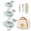Axyaa Stainless Steel Divided Bento Lunch Box - Large Capacity & Portable