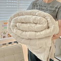 Axyaa Ultra Soft Taffeta Plaid Blanket | Lightweight Cozy Warm Solid Color Blanket
