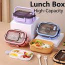 Axyaa 3 Grid Fruit Cartoon Lunch Box for Kids, Multi-function Organizer