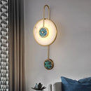 Axyaa Marble Round Wall Lamp - Retro Minimalist LED Indoor Lighting