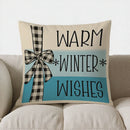 Axyaa Joyful Snowman Candy Cane Throw Pillow Cover