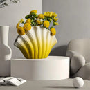 Axyaa Shell Ceramic Vase Deco, Elegant Vintage Flower Arrangement