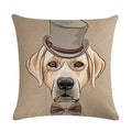 Cartoon Dog Cushion Cover by Axyaa - Linen Pet Pillow for Home Office Sofa Decor