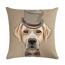 Cartoon Dog Cushion Cover by Axyaa - Linen Pet Pillow for Home Office Sofa Decor