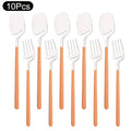 Axyaa Silver Cutlery Set - 10Pcs Matte Stainless Steel Tableware Dinnerware Fork Spoon Set