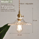 Axyaa Vintage Clear Glass Brass Pendant Light for Kitchen Dining Bedroom