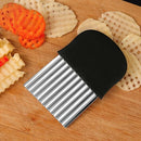 Axyaa Crinkle Cut Knife Chopper French Fry Maker - Stainless Steel Vegetable Slicer