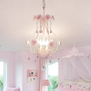 Axyaa Pink Rose Bouquet Chandelier for Girls Bedroom
