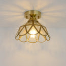 Axyaa Glass Copper LED Ceiling Lights: Modern Nordic Ceiling Lamp for Home Lighting