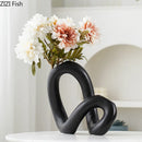 Axyaa Creative Ceramic Vase Minimalist Floral Pots Modern Home Decor Arrangement