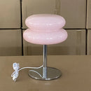 Axyaa Double Layered Egg Tart Girl Desk Lamp: American Retro Bauhaus LED Vintage