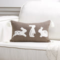 Axyaa Easter Bunny Embroidered Pillow Cover 45X45 - Cute Home Sofa Decoration