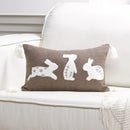 Easter Bunny Embroidered Pillow Cover Axyaa - 45X45 Cotton Linen Throw Pillowcase