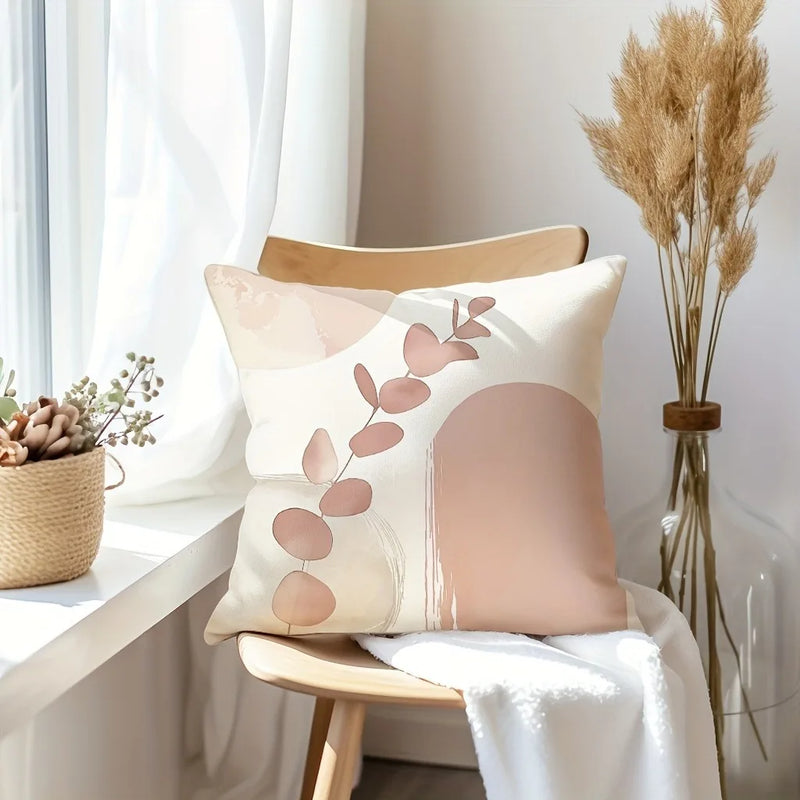 Geometric Leaf Pattern Pillow Cover for Bohemian Home Decor - Axyaa