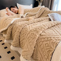 Axyaa Velvety Coral Flannel Sofa Blanket for Warmth and Cozy Comfort