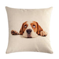 Axyaa Pug Pet Dog Pattern Cotton Linen Throw Pillow Cover for Home Decor