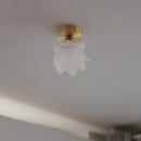 Axyaa Glass Copper LED Ceiling Light - Modern Kitchen Chandelier