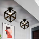 Axyaa Black Metal Cage Chandelier Ceiling Light Fixture