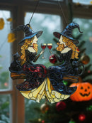 Halloween Witches & Black Cat Wall Decor - Axyaa Gothic Hanging Ornament