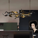 Axyaa Stainless Steel LED Chandelier for Nordic Home Decor & Modern Dining Room Lighting