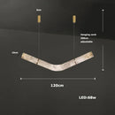 Axyaa Resin Chandelier: LED Linear Suspension Indoor Lighting for Dining Room