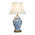 Axyaa Blue Ceramic Desk Lamp - Classic Retro Style for Living Room or Bedroom