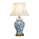 Axyaa Blue Ceramic Desk Lamp - Classic Retro Style for Living Room or Bedroom