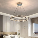 Axyaa Crystal Chandeliers: Modern Chrome Metal LED Pendant Lights