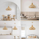 Axyaa Zen Tea Room Collection: Hand-woven Lampshade, Rattan Chandelier, Bar Counter, Bedroom Zen Decor