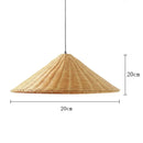 Axyaa Beige Rattan Pendant Light - Handmade Straw Hat Chandelier
