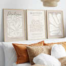 Bohemian Neutral Matisse Canvas Print Set for Bedroom Decor by Axyaa