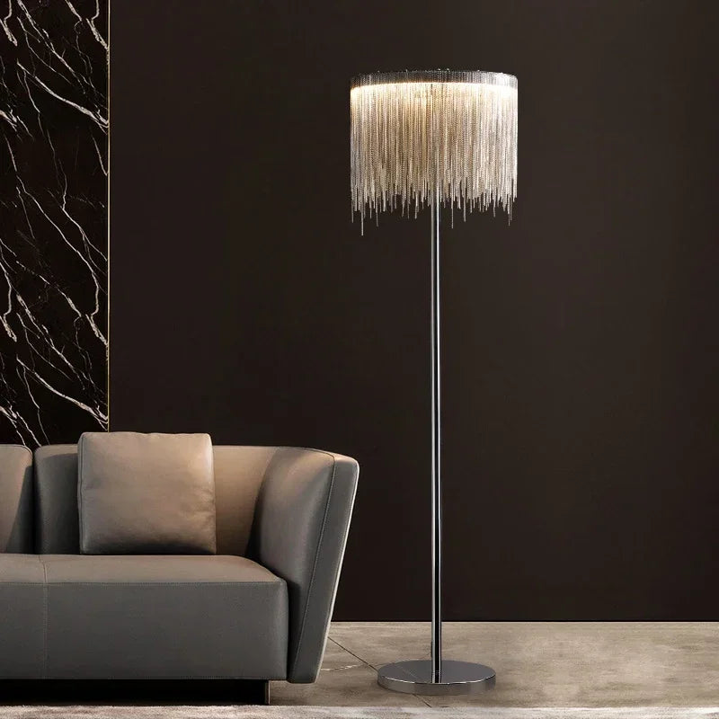 Axyaa Aluminium Chain Floor Lamp - Modern Home Decor Lighting