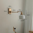Axyaa Ceramic LED Wall Sconce, Adjustable, Pull Chain Switch, Modern Nordic Design