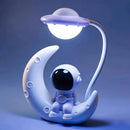 Axyaa Moon Astronaut Nightlight LED Desk Lamp - Rechargeable, Ideal for Bedroom Study