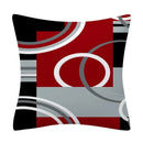 Axyaa Red Geometric Pillowcase Abstract Pachwork Cushion Cover Square Home Decor