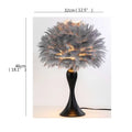 Axyaa White Feather LED Table Lamp - Modern Design for Home and Bedroom Decor