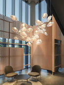 Axyaa Modern Loft Glass Pendant Lights Stairwell Chandeliers for Living Room