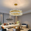 Axyaa Crystal Ceiling Chandeliers: Modern Dining Room Pendant Light for Living Room Lighting