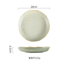 Axyaa Stone Patterned Ceramic Deep Plate Vintage Salad Soup Dessert Pasta Dish