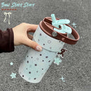 Axyaa Star Thermos Bottle 500ml Cute Kawaii Stainless Steel Ceramic Coffee Cup