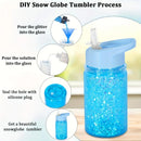 Axyaa 10oz Double Layer Plastic Water Bottles with Lid, Straw - Set of 4