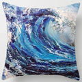 Axyaa Ocean Blue Wave Pattern Cushion Cover for Home Living Room Sofa