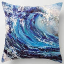 Axyaa Ocean Blue Wave Pattern Cushion Cover for Home Living Room Sofa