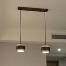 Natural Stone Pendant Light Wabi-sabi Walnut Wood Hanging Lamp by Axyaa