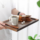 Axyaa Wooden Tea & Coffee Serving Tray Solid Walnut Wood Rectangular Snack Tray